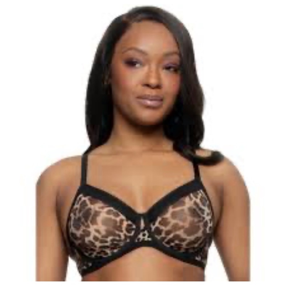 Paramour by Felina Ethereal Unlined Bra 40DDD Leopard Animal Print 115159